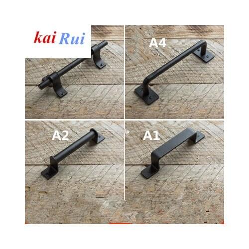 Rustic Carbon steel black interior barn sliding door handle