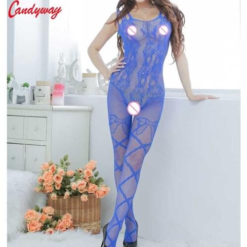 Sexy Erotic Lingerie Dress Women Mesh Fishnet Bodysuit Costumes Transparent Intimates Womens Bodystocking Sex GA089