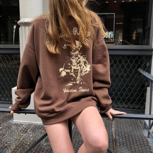 Vintage knight Print Anime Oversize Sweatshirt Women Casual Long Sleeve Pullover Tops Autumn Winter Loose Streetwear Sweatshirts