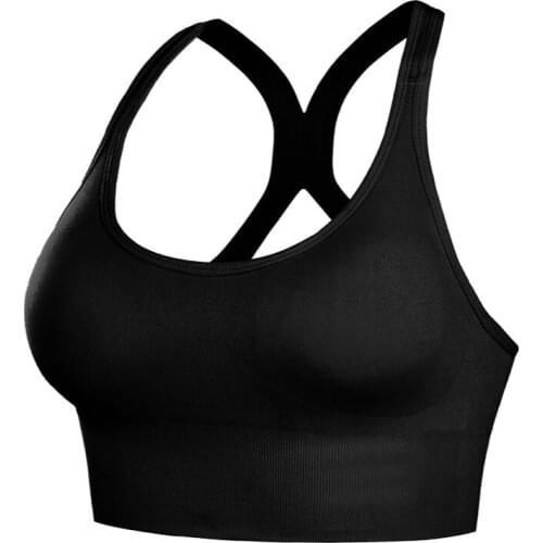 THUNSHION Womens Sports Bra Fitness Sexy Crop Top Lingerie Push Up Female Sportswear Gym Sport Underwear Seamless Runninning