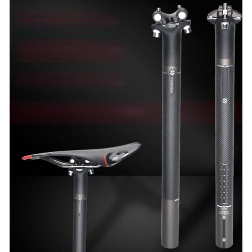 3K Carbon Fiber Bicycle Seat Tube 350/400mm Ultralight MTB/Road Bike Seat Tube Connector Cycling Accessories