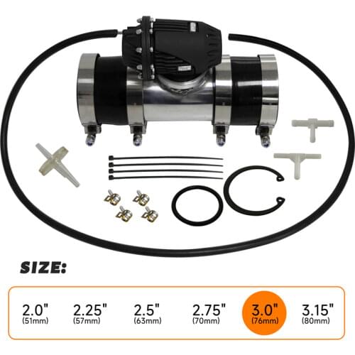 Black Aluminum Billet Anodized Type-4 SQV Blow Off Valve BOV +3" Flange Pipe +silicone +clamps +4mm vaccum hose black