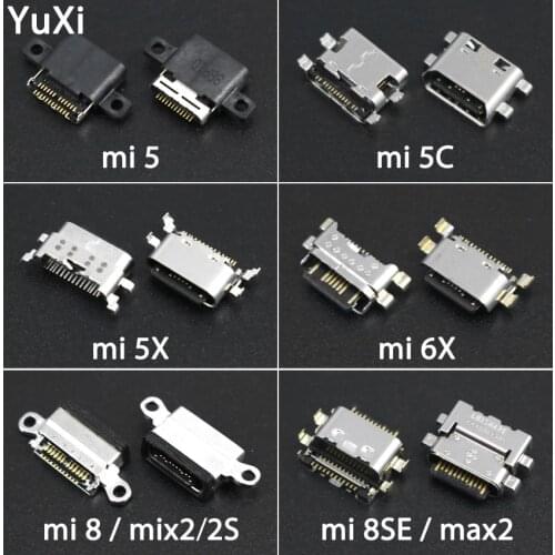 YuXi 1PC Micro Type-C USB Jack Connector Charging Port Socket Female For Xiaomi 5 5S 5PLUS 5C 5X 6 6X 8 8SE Mix2 Mix2S Max2