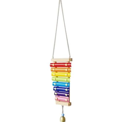 Hanging Chicken Sound Toys Hens Rooster Pecking Xylophone Toy Suspensible Wooden Coop Decoration