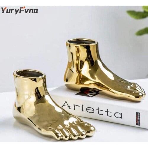 YuryFvna Creative Nordic Vase Foot Ornaments Home Soft Decorative Crafts Fashion Modern Personality Flower Vase Desk Decoration