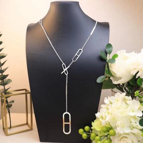 2021 Stylish Simple Hot Style Best-Selling Sweater Chain Womens Rose Gold Silver Geometry Men With Money Metal Brand Jewelry
