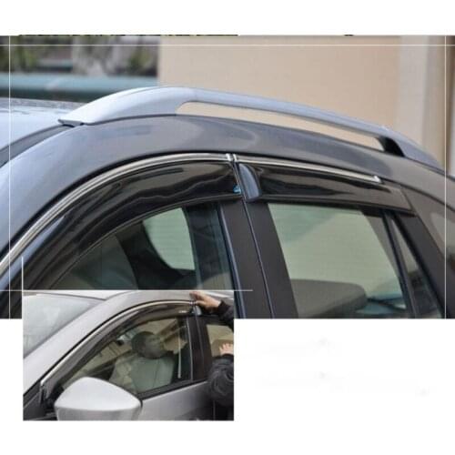 4Pcs Car Door Window Wind Rain / Sun Guards Visor Vent Trims For Mazda CX-5 2012 2013 2013 2014 2015
