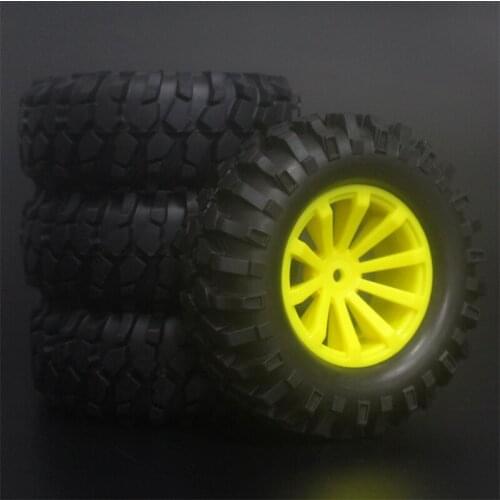4x 1.9Inch 96mm Rubber Tires Plating Wheel Rims For D90 D110 SCX10 CC01 RC Rock Crawler Truck Climbing Off-Road Car