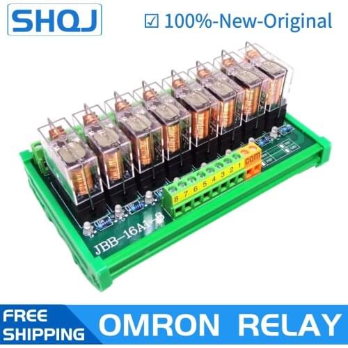 8 Channel OMRON Module RELAY PLC 8 ways Omron Relay Module 1NO 1NC Relay SPDT Module G2R-1-E 12V 24V 16A PNP NPN DIN Rail Mount
