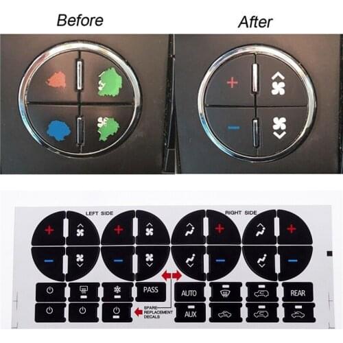 Car Radio Air Condition Button Sticker Parts AC Climate Control Button Sticker for GMC Buick Traverse Suburban Avalanche Chevy