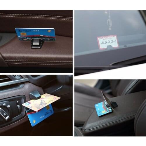 B36B Set of 1 Car Temporary Parking Card Ticket Holder Multifunctional Home Office Desktop Card Slot Fixed Clip Car Accessory