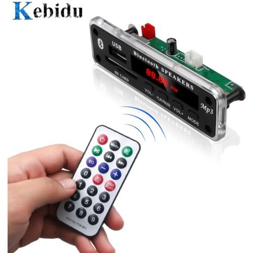 KEBIDU 3.5mm Wireless Bluetooth MP3 Player Decoder Board USB TF Radio FM AUX Module 5V 12V WMA MP3 Audio For Car for iPhone