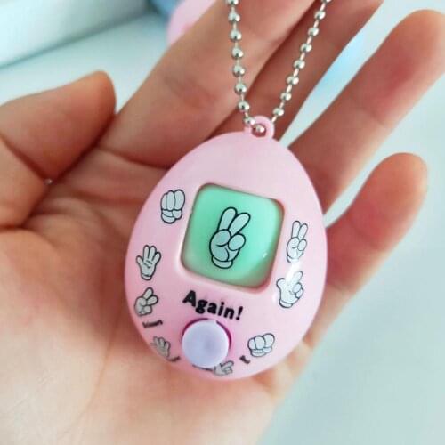 Rock Paper Scissors Funny Toy Keychain Egg Shaped Morra Game Hanging Key Holder