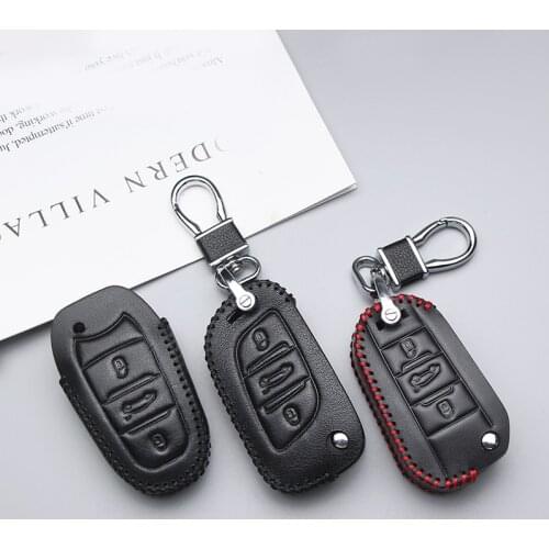 Genuine Leather Car Key Case Cover For Citroen C3 C4 C5 C4l DS5 Xsara Grand Picasso Anti-wear Protective Key Shell Car Styling