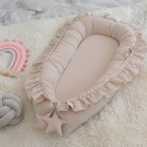 INS Nordic Style Lace Cotton Baby Safe and Comfortable Uterine Bionic Bed Portable Foldable and Washable Newborn Bed Mattress