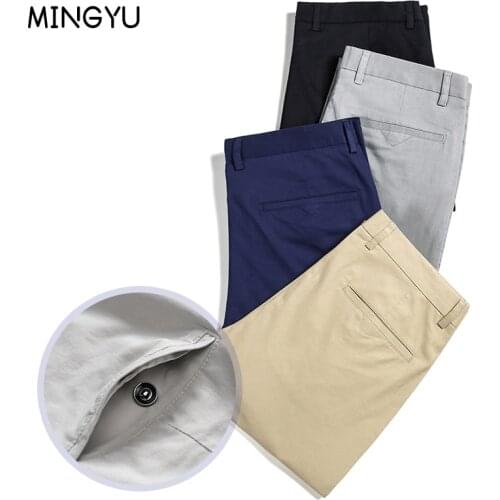 Jeywood Brand Spring Summer New Fashion Business Straight Men Casual Pants 98% Cotton Khaki Gray Man Trousers Plus Size 28-40