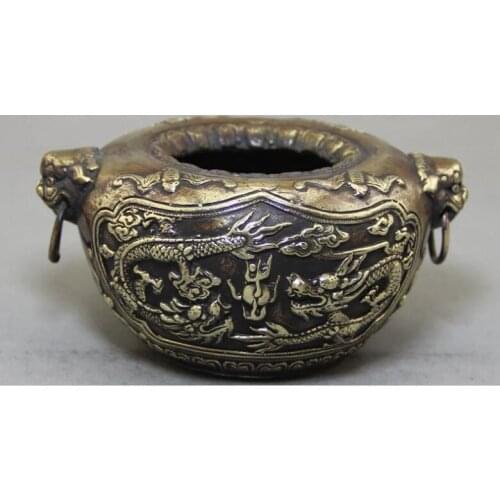 Collection of exquisite antique handicrafts to old pure copper brass cans