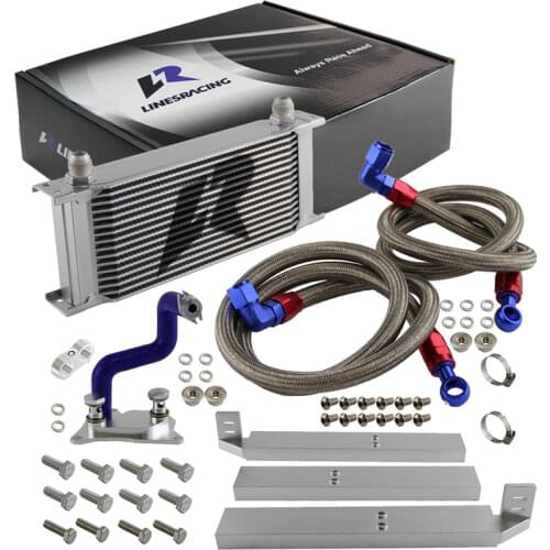 AN10 13 Rows Oil Cooler + Oil Lines Kit Fits VW Golf MK7 GTI Engine EA-888 III
