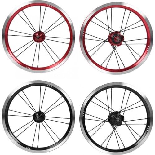 Bicycle Wheel Set High Quality Alloy 9T 14inch Front Rear Wheel Set V Brake F&R Bearing Wheels set for Folding Bike bike parts