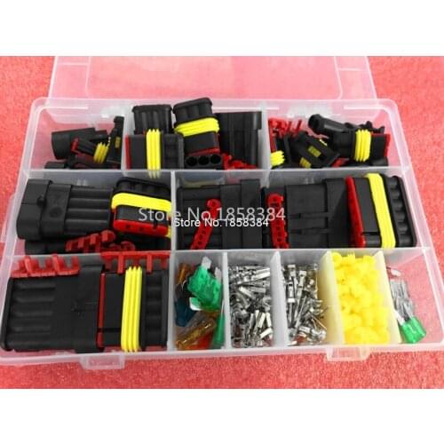 240 Pcs Superseal AMP/Tyco Waterproof 12V Electrical Connectors Kit 1/2/3/4/5/6 Way Pin