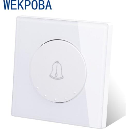 WEKPOBA White Glass Blank Panel Fan Dimmer Controller Regulator On/Off 1 Gang Doorbell 20A 45A Neon For Water Heater Switch