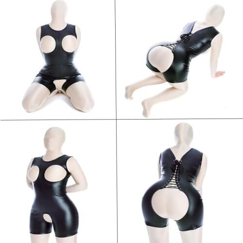 PU Leather Breast-exposed Restraint Suit tie-up Sexy BDSM Restraint Clothing Slave Exotic Apparel Club Adult Game Sex Toys