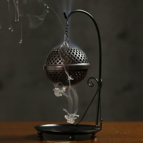 Creative Retro Iron Frame Incense Burner Backflow Incense Burner Holder With Drop Ball Traditional Design Home Office Tea House