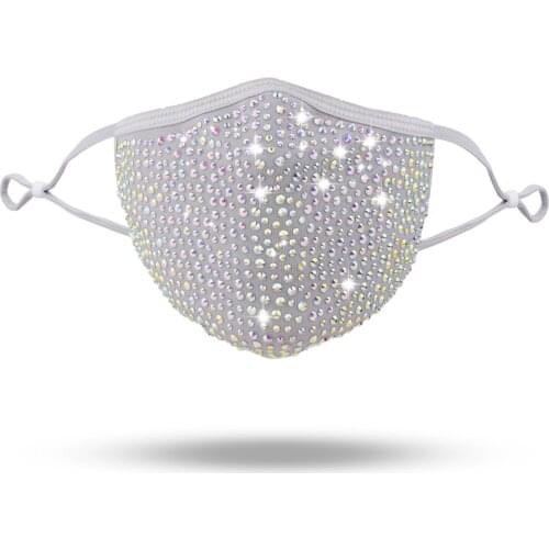 Masquerade Mask Chain for Women Venetian Galloween Rhinestone Mardi Gras Elastic Reusable Washable Festival Jewelry Party