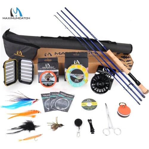 Maximumcatch Predator 9ft 8-10WT Complete Saltwater Fly Rod Reel Line Hooks Accessory Combo Full Sea Fly Fising Rod Kit