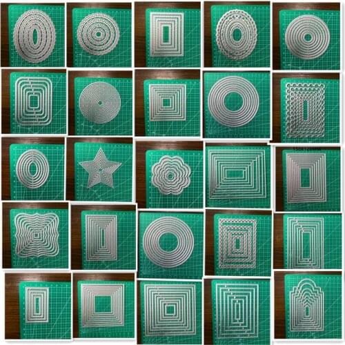 Metal Cutting Dies Cut Die Mold Square Round Scrapbook Paper Craft Knife Mould Blade Punch Frame Stencils Dies