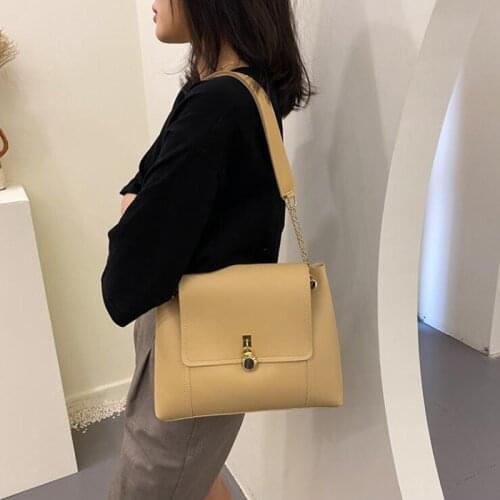 Fashion 2021 New Women Shoulder Bag Big Capacity Crossbody Bags For Women Chain Bucket Handbags Pu Leather Tote Messenger Bags