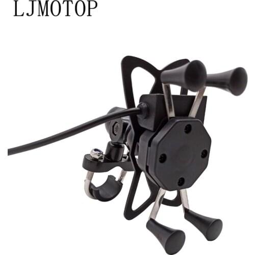 For Honda MSX 125 CB650R CB125R XADV X ADV 750 X11 ST1300 Motorcycle Phone Bracket Handlebar Holder With USB Any Smartphone GPS