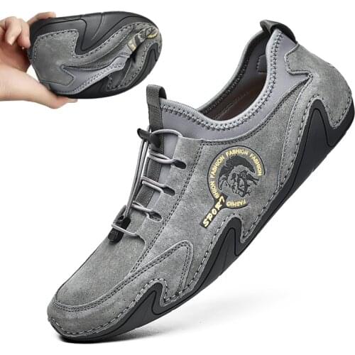 Mens Casual Shoes Leather Suede Shoes Men Fashion Man Sneakers Handmade Breathable Mens Loafers Moccasins Driving Outdoor Flats