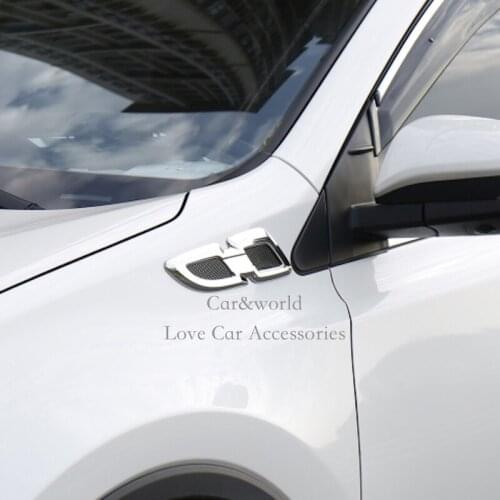 For Toyota RAV4 RAV 4 2016 2017 Front Side Lights Lamp Cover Trim Cover Exterior Protector ABS Chrome Stickers Car Accessories