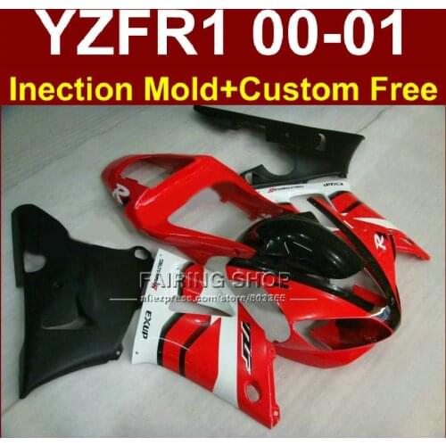 Customize EXUP bodyworks for YAMAHA fairings YZFR1 2000 2001 yzf 1000 YZF R1 00 01 ABS plastic red black body parts+7gifts