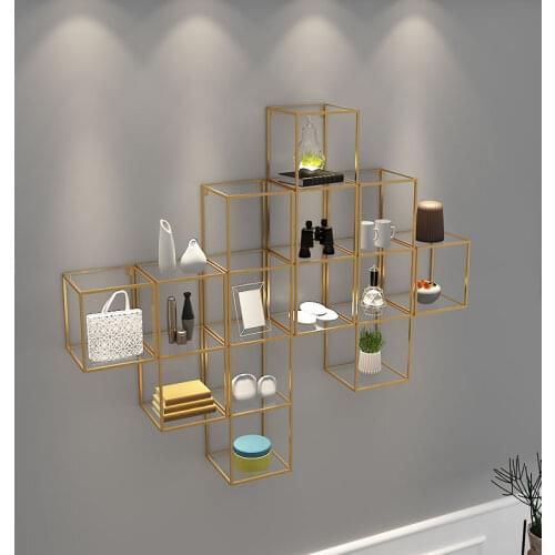 Nordic Iron Wall Shelf Modern Simple Creative Decoration Frame Storage Rack Wall Hanging Bookshelf Home Organization And Storage