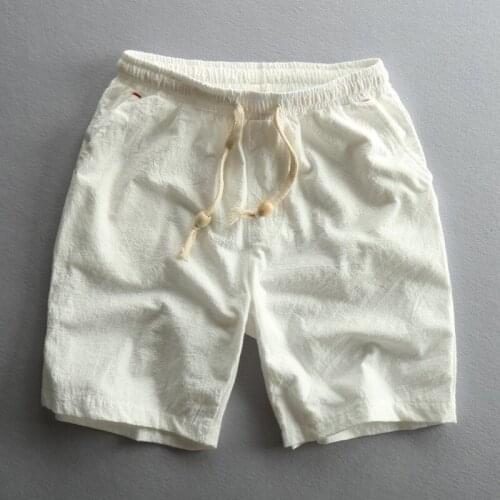 Casual Cotton Shorts Men Summer Elstic Waist Shorts Bermuda Beach Shorts Joggers Trousers Knee Length Shorts Male M-5XL PT-323