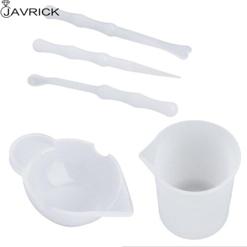 Clear Reusable Silicone Measuring Cups Mixing Liquid Epoxy Resin Distribution Tools Casting Jewelry Making DIY