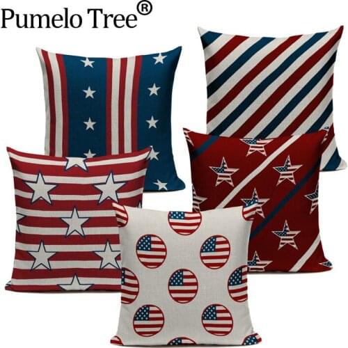 Nordic Five-pointed Star Luxury Cushion Cover Pillow Case throw pillow Flag Tower decorative funda vintage Geometry Red Blue