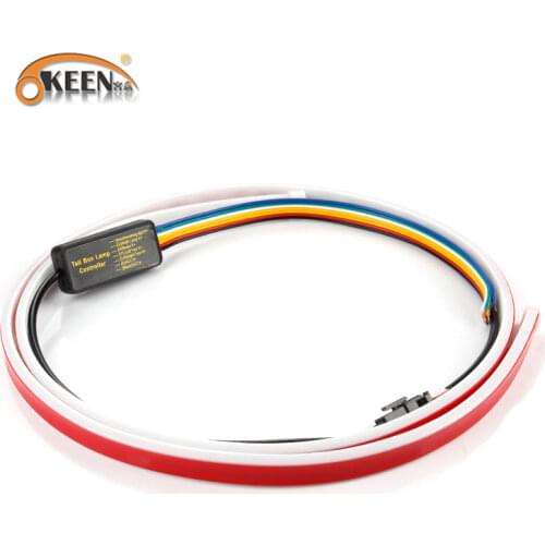 OKKEN 120cm Car Rear LED Trunk Light Strip Additional Stop Light Strip 4 Mode Warning Light Break Trun Signal Lamp