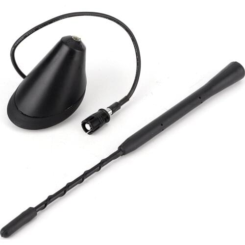 Universal 9inch Car Roof Mast Whip Black Roof Antenna Enhanced Signal Stereo Radio FM/AM Spiral Aerial Antenna with Base