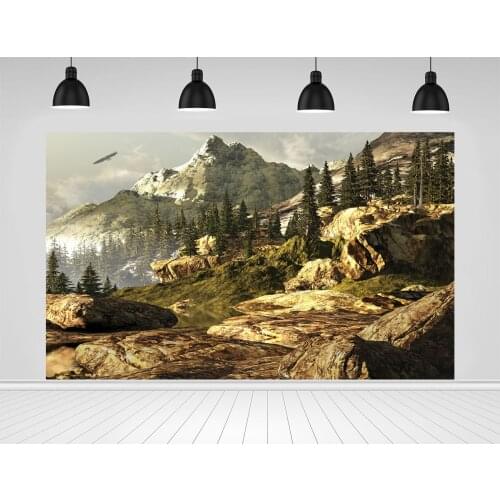 Scopiso Highland Rocks Mountain Valley Eagle Pine Trees Custom Photography Backdrop Background Vinyl Photo Studio Props