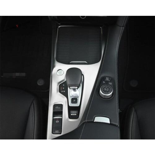 Yimaautotrims Stalls Interior Gear Shift Box Panel Cover Trim Fit For Infiniti QX50 2018 - 2021 Stainless Steel / Matte Interior