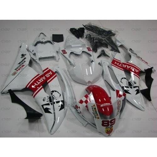 YZF R6 2006 - 2007 Full Body Kits YZF R6 07 Plastic Fairings YZFR6 07 White Red Body Kits