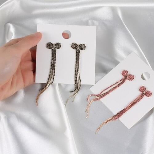 Women Bow Earrings Temperament Tassels Medium Long Earrings Fashion Charm Party Wedding Ear Jewelry Beautiful Gift For Wife
