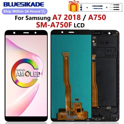 6.0" Super AMOLED For Samsung Galaxy A750 LCD Touch Screen Digitizer For Samsung A750F A7 2018 LCD Display Replacement Parts