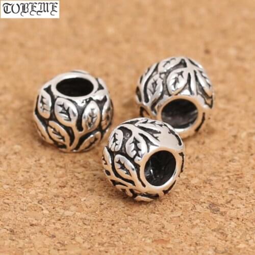 100% 925 Silver Jewelry Beads Large Hole Beads Leaf Beads DIY Bracelet Jewelry Findings