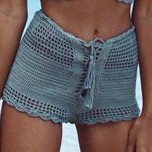 11 Color Hand crochet sexy bikini shorts bottom boho Womens pants Beach High waist shorts