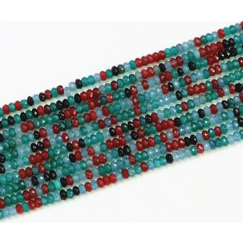 2*4mm multicolor natural stone jades beads chalcedony faceted abacus rondelle shape fashion women diy loose beads 15inch B579