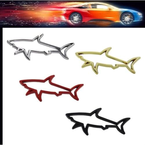 3D Premium Hollow Fish Shark Hood Fender trunk Rear Bonnet Nameplate Decal Emblem Badge Sticker for Motorcycle Computer Fuel Cap
